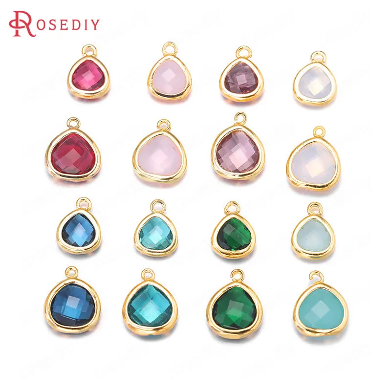 4PCS 8x11MM 10x13MM 24K Champagne Gold Color Brass with Colourful Glass Triangle Charms Pendants Jewelry Findings Accessories
4PCS 8x11MM 10x13MM 24K Champagne Gold Color Brass with Colourful Glass Triangle Charms Pendants Jewelry Findings Accessories
