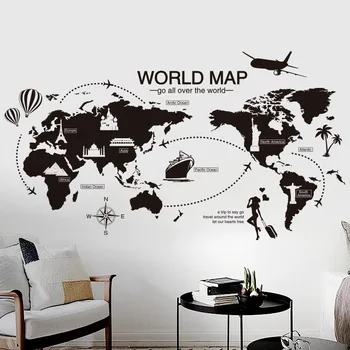 Black World Map Wall Sticker Bedroom Office Artistic Background Removable Pvc Muurstickers Home Decor Kids Room Decoration
Black World Map Wall Sticker Bedroom Office Artistic Background Removable Pvc Muurstickers Home Decor Kids Room Decoration