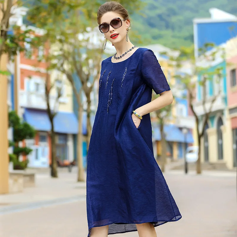 A4ZT956 Europe and United States brand Women Dress LINEN Silk Dress Sequins Nail Bead Summer Dress
A4ZT956 Europe and United States brand Women Dress LINEN Silk Dress Sequins Nail Bead Summer Dress