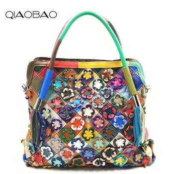 QIAOBAO Patchwork Women Cowhide Leather Handbags Vintage Large Ladies Hand Bags Girls Soft Genuine Leather Shoulder Bag Ladybag
QIAOBAO Patchwork Women Cowhide Leather Handbags Vintage Large Ladies Hand Bags Girls Soft Genuine Leather Shoulder Bag Ladybag