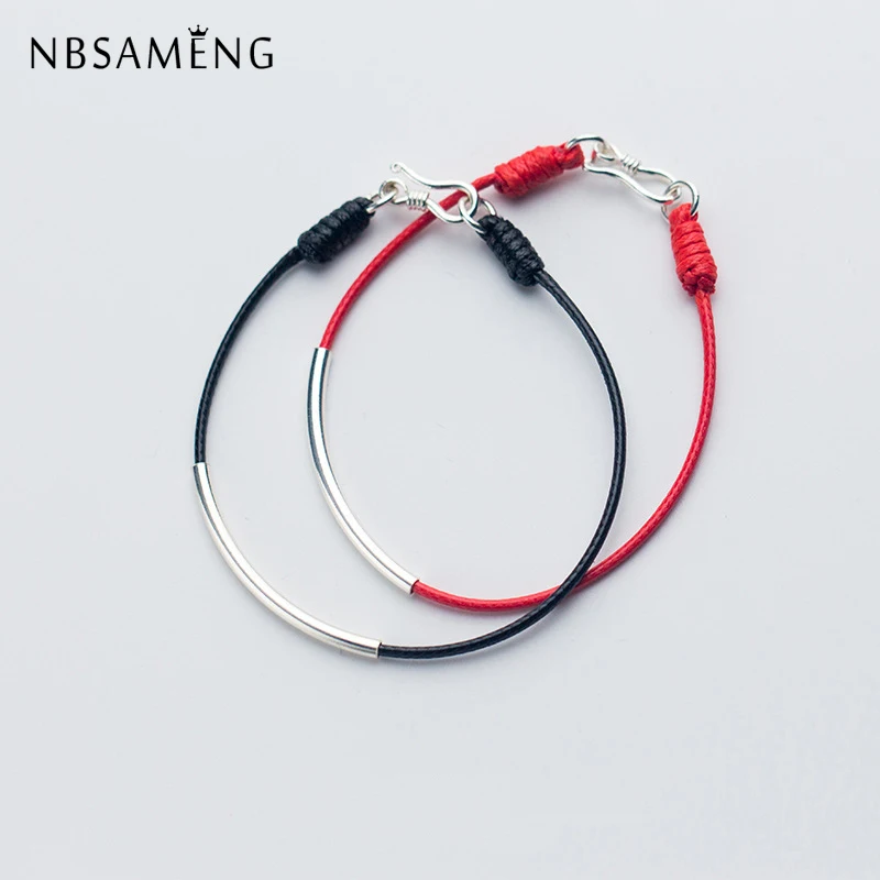 NBSAMENG Real 925 Sterling Silver Lucky Black/Red Thread Long Tube Charm String Bracelet For Men Women Gift Bracelets Jewelry
NBSAMENG Real 925 Sterling Silver Lucky Black/Red Thread Long Tube Charm String Bracelet For Men Women Gift Bracelets Jewelry