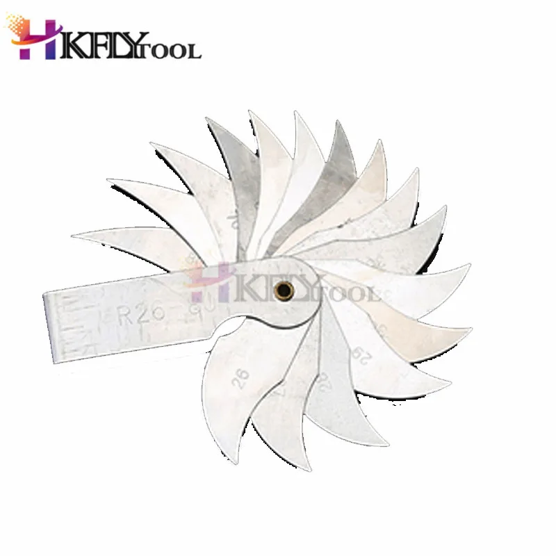 R26-80mm Measure Tool 16 Leaves Metal Radius Gauge Gage Measuring Tool External Internal Concave Convex Measuring Gauging Tool
R26-80mm Measure Tool 16 Leaves Metal Radius Gauge Gage Measuring Tool External Internal Concave Convex Measuring Gauging Tool