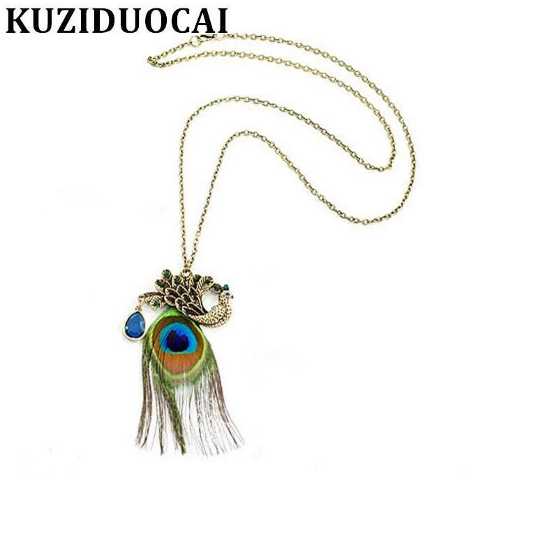Kuziduocai New ! Fashion Fine Jewelry Retro Bronze Crystal Personality Peacock Feathers Long Necklaces & Pendants For Women N-19
Kuziduocai New ! Fashion Fine Jewelry Retro Bronze Crystal Personality Peacock Feathers Long Necklaces & Pendants For Women N-19