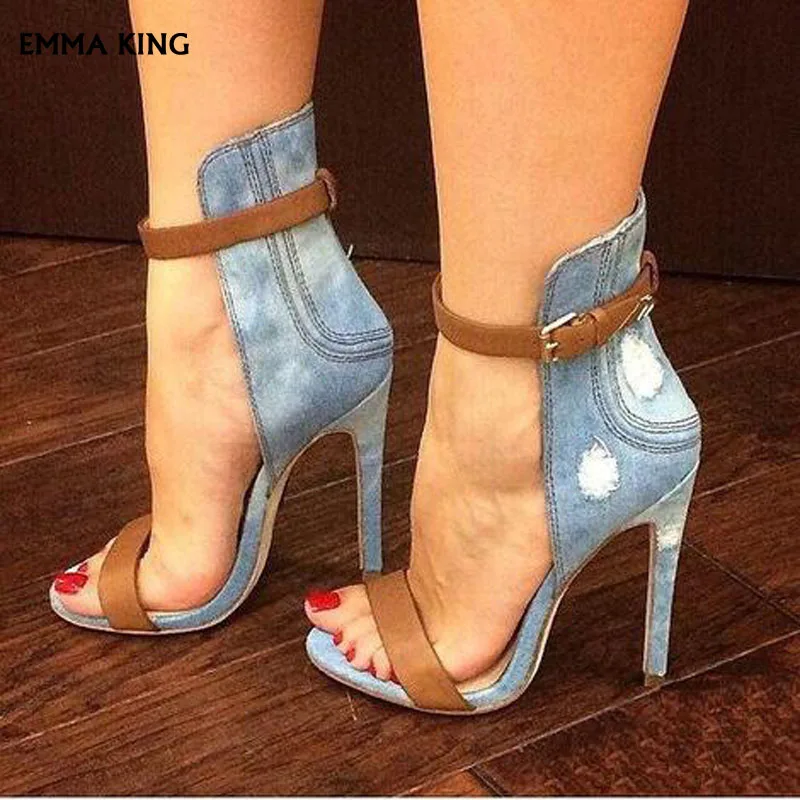 Denim Cloth Stiletto Heel Open-toe Sandals Women Ankle Strap High Heels Sandalias Mujer Fashion Ladies Shoes Sexy Shoes Woman
Denim Cloth Stiletto Heel Open-toe Sandals Women Ankle Strap High Heels Sandalias Mujer Fashion Ladies Shoes Sexy Shoes Woman
