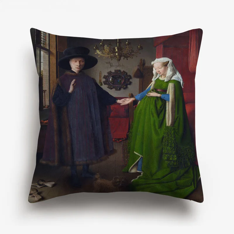 European Retro Vintage Paintings Art Cushion Cover The Arnolfini Portrait Cardinal Cushion Covers Decorative Linen Pillow Case
European Retro Vintage Paintings Art Cushion Cover The Arnolfini Portrait Cardinal Cushion Covers Decorative Linen Pillow Case