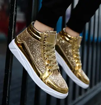 2019 Mens Shoes Flat Sneakers Large Size 39-45 Mens Shoes Footwear Black Gold High Top Sneakers for Men Hip-hop Shoes deportivas
2019 Mens Shoes Flat Sneakers Large Size 39-45 Mens Shoes Footwear Black Gold High Top Sneakers for Men Hip-hop Shoes deportivas