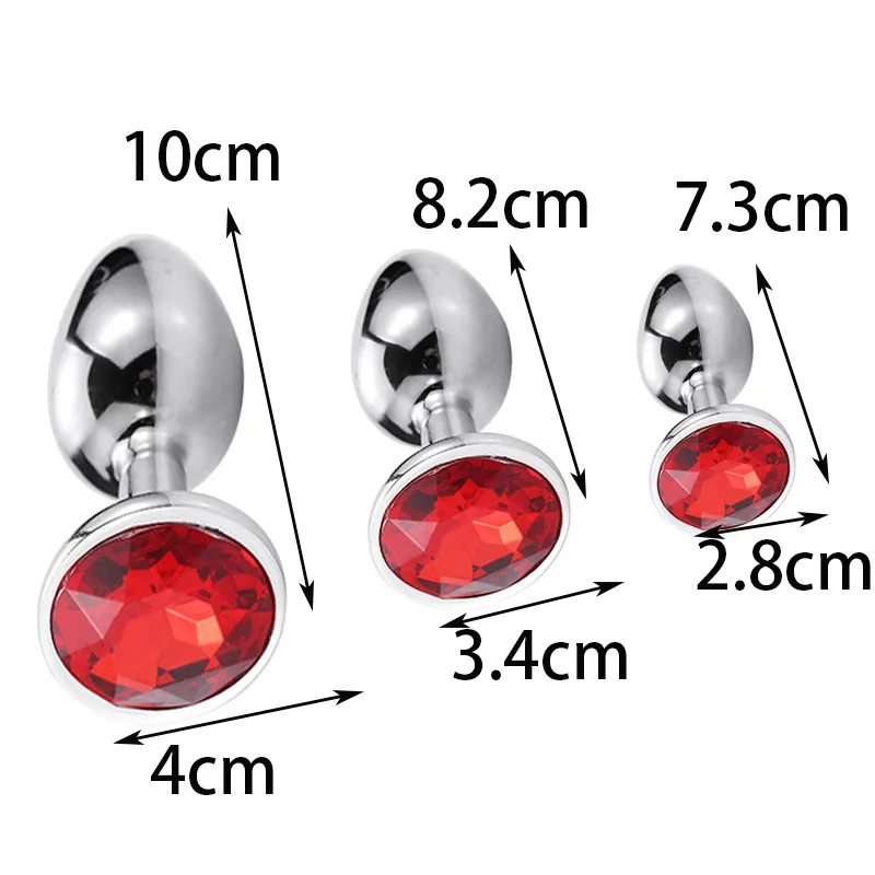Sm products Metal Crystal Anal Plug Stainless Steel Booty Beads Jewelled Anal Butt Plug Sex Toys Products for Men Couples