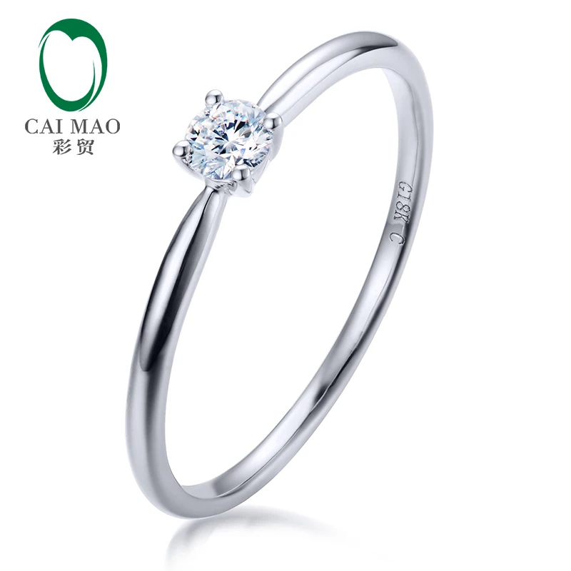 

CaiMao 14kt Gold Prong Set 0.11ct Natural Brilliant Cut Diamond Engagement Ring for women