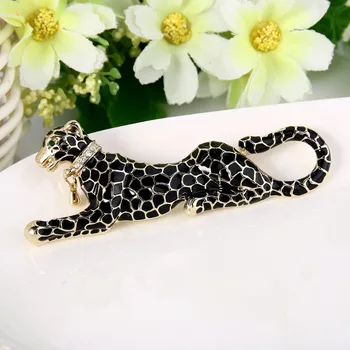 

Tuliper брошь Enamel Animal Brooch Pin Panther Leopard Crystal Brooch Unisex Women Men Party Jewelry Gift броши значки broche