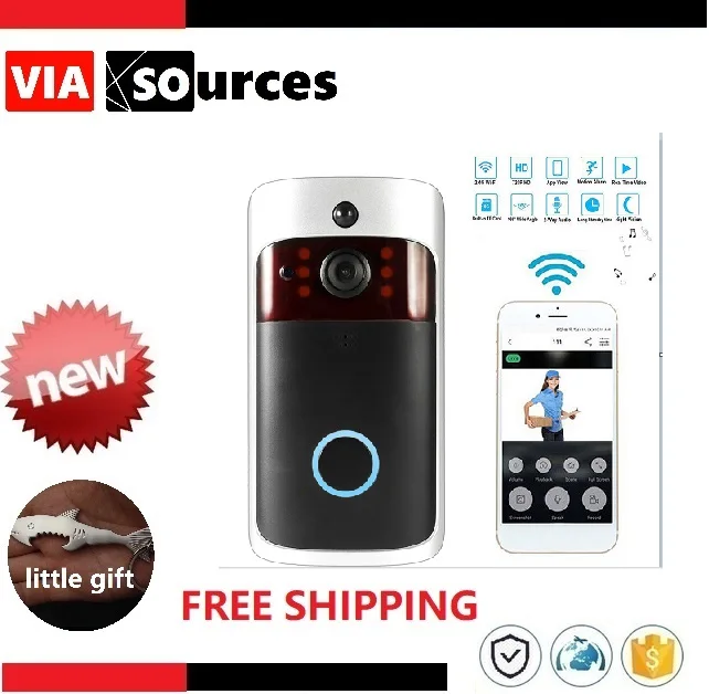Smart Wireless WiFi Security DoorBell Visual Recording Consumption Remote Home Monitoring Night Vision Smart Video Door Phone
Smart Wireless WiFi Security DoorBell Visual Recording Consumption Remote Home Monitoring Night Vision Smart Video Door Phone