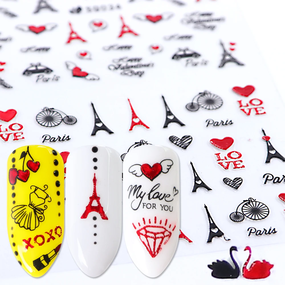 12 Styles 3D Stickers on Nails Big Red Black Diamond Romantic Letters Swan Tower Wraps Patch Accessories Tattoo Tips BESQ025-036
12 Styles 3D Stickers on Nails Big Red Black Diamond Romantic Letters Swan Tower Wraps Patch Accessories Tattoo Tips BESQ025-036