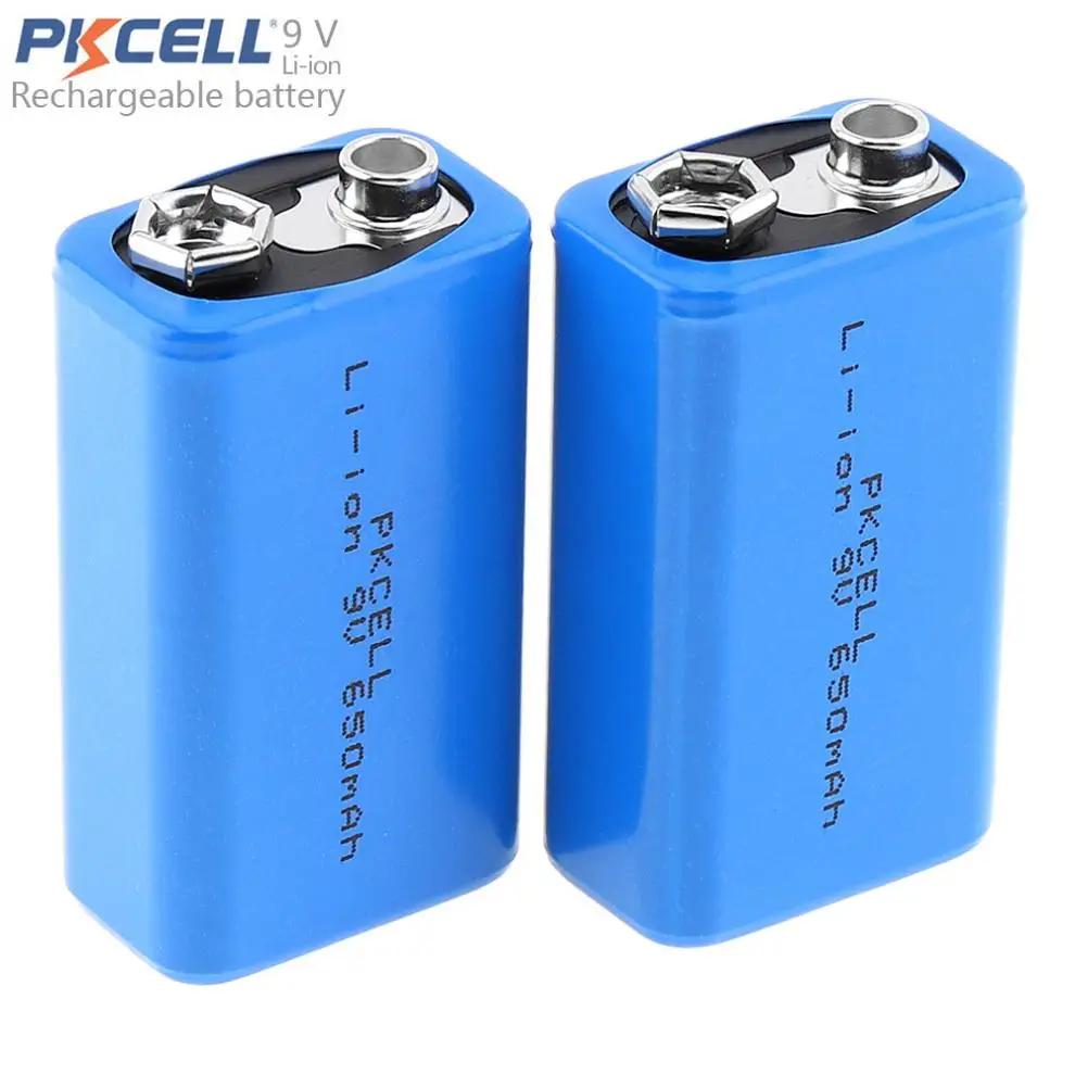 Pkcell 2pcs 9V 6F22 650mAh bateria Li-ion Rechargeable Battery for Multimeter Wireless Microphone Alarm
Pkcell 2pcs 9V 6F22 650mAh bateria Li-ion Rechargeable Battery for Multimeter Wireless Microphone Alarm