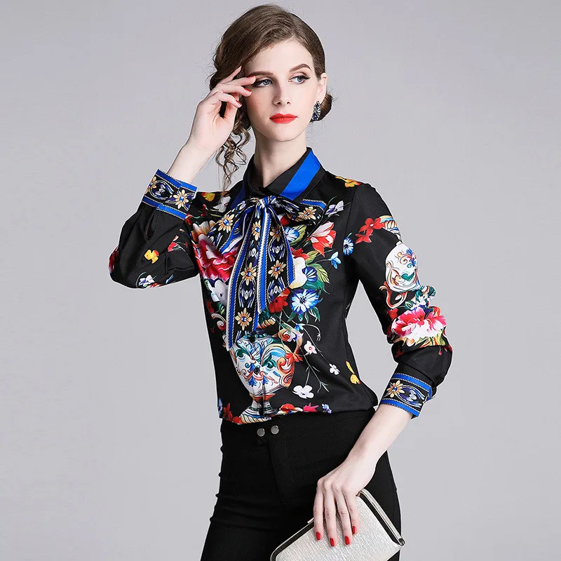 2020 Women Spring Long Sleeve Print Shirt Female Camisetas Mujer Fashion Casual Slim Thin Retro Lapel Court Party Business Shirt
2020 Women Spring Long Sleeve Print Shirt Female Camisetas Mujer Fashion Casual Slim Thin Retro Lapel Court Party Business Shirt