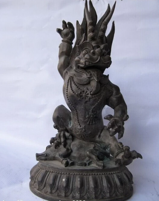 fast shipping USPS to USA S0687 Tibet Buddhism Pure Bronze Carved apotropaion Evil Dragon beast Foo Dog statue 
fast shipping USPS to USA S0687 Tibet Buddhism Pure Bronze Carved apotropaion Evil Dragon beast Foo Dog statue