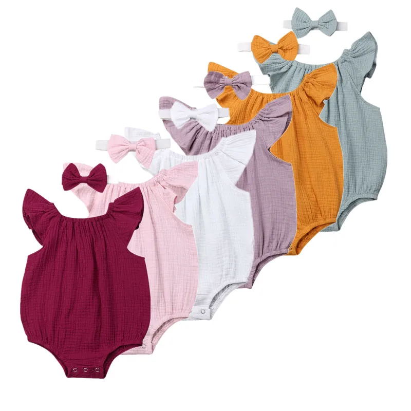 Newborn Baby Girls Bodysuits Summer Soft Cotton Ruffles Princess Toddler Infant Sunsuit Jumpsuits+Headbands 2pcs Clothes Outfits
Newborn Baby Girls Bodysuits Summer Soft Cotton Ruffles Princess Toddler Infant Sunsuit Jumpsuits+Headbands 2pcs Clothes Outfits