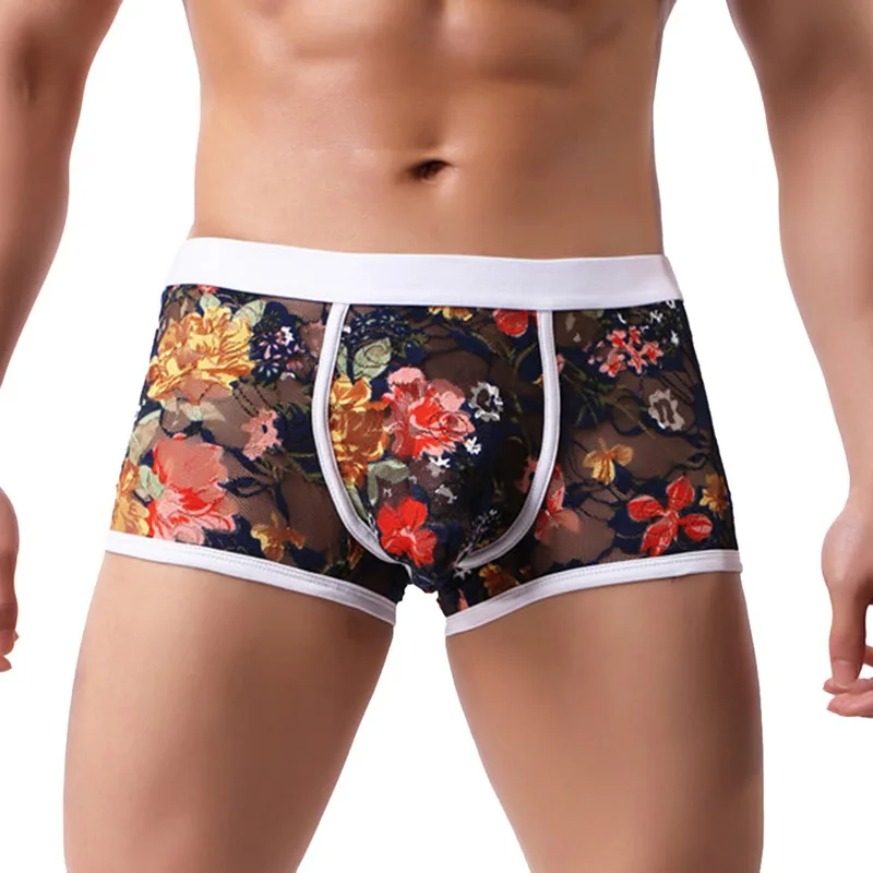 Flower Print Mesh Transparent Breathable Boxer Underpants Ultra-thin Sexy Lace Men Underwear Boxer Shorts Soft Breathable Cueca
Flower Print Mesh Transparent Breathable Boxer Underpants Ultra-thin Sexy Lace Men Underwear Boxer Shorts Soft Breathable Cueca