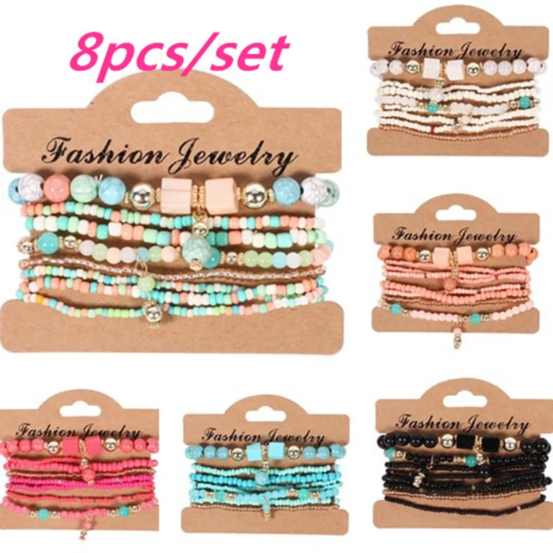 8pcs Woman Boho Multilayer Beads Charm Bracelets for Women Vintage Stone Crystal Bracelets & Bangles Pulseras Ethnic Jewelry
8pcs Woman Boho Multilayer Beads Charm Bracelets for Women Vintage Stone Crystal Bracelets & Bangles Pulseras Ethnic Jewelry