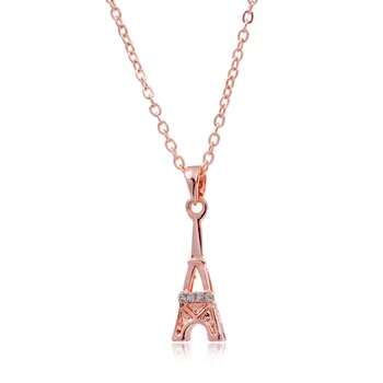 AOLOSHOW Women Simple necklace rose Gold color crystal Eiffel tower pendant jewelry dainty necklace , nl-2352
AOLOSHOW Women Simple necklace rose Gold color crystal Eiffel tower pendant jewelry dainty necklace , nl-2352