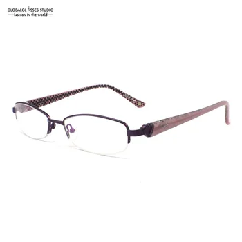 Half-Rim Retro Metal Eyeglasses Women Purple Frame Pink on Black Plaid Temple Prescription Optical Glasses Frame MU008
Half-Rim Retro Metal Eyeglasses Women Purple Frame Pink on Black Plaid Temple Prescription Optical Glasses Frame MU008