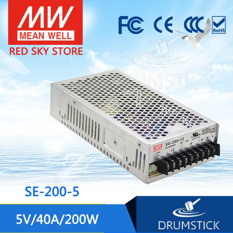 Meanwell хорошо SE-200-5 5 в 40A meanwell SE-200 В 200 Вт Один выход импульсный источник питания |