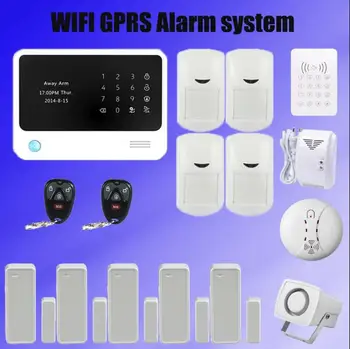 433mhz wifi GSM Alarm System GSM GPRS SMS Home Security Alarm System with Wireless RFID Keypad smoke Detector Gas Detector
433mhz wifi GSM Alarm System GSM GPRS SMS Home Security Alarm System with Wireless RFID Keypad smoke Detector Gas Detector