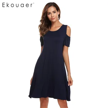 Ekouaer Nightgowns Women Sleepwear Cold Shoulder Short Sleeve Solid Nightgown Sleep Dress Sleepshirt Female Nightdress Homewear
Ekouaer Nightgowns Women Sleepwear Cold Shoulder Short Sleeve Solid Nightgown Sleep Dress Sleepshirt Female Nightdress Homewear