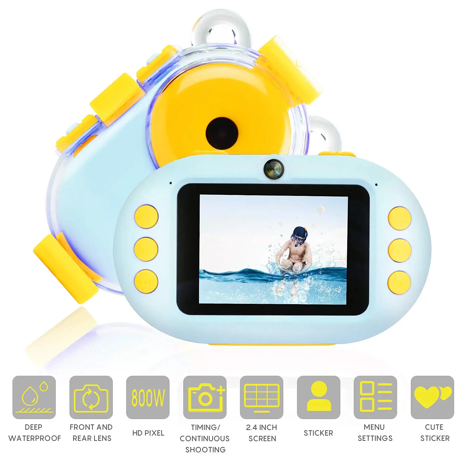 Kids Camera IP68 waterproof Digital Children Camera HD Toddler Camera Video Recorder Action Camcorder Digital Zoom 2.4" IPS 800M
Kids Camera IP68 waterproof Digital Children Camera HD Toddler Camera Video Recorder Action Camcorder Digital Zoom 2.4" IPS 800M