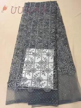 embroidered Tulle Lace Fabric for party African French Lace Fabric with beads in gray gold pink 
embroidered Tulle Lace Fabric for party African French Lace Fabric with beads in gray gold pink