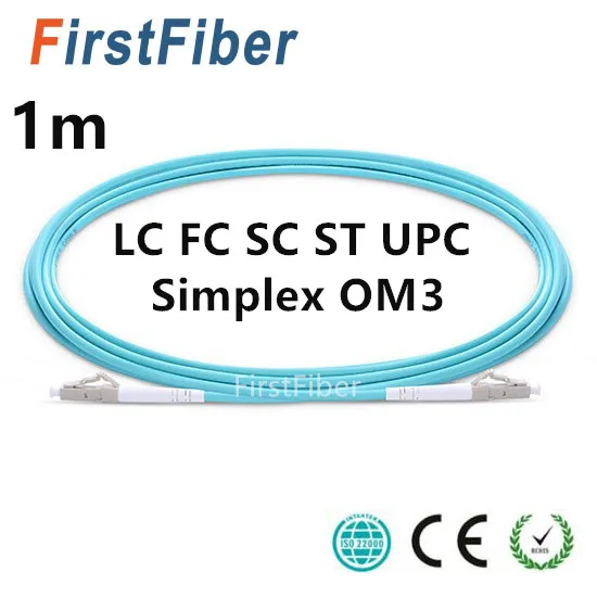 1m LC SC FC ST UPC OM3 Fiber Patch Cable, Simplex Jumper, 1 Core Patch Cord Multimode 2.0mm 
1m LC SC FC ST UPC OM3 Fiber Patch Cable, Simplex Jumper, 1 Core Patch Cord Multimode 2.0mm