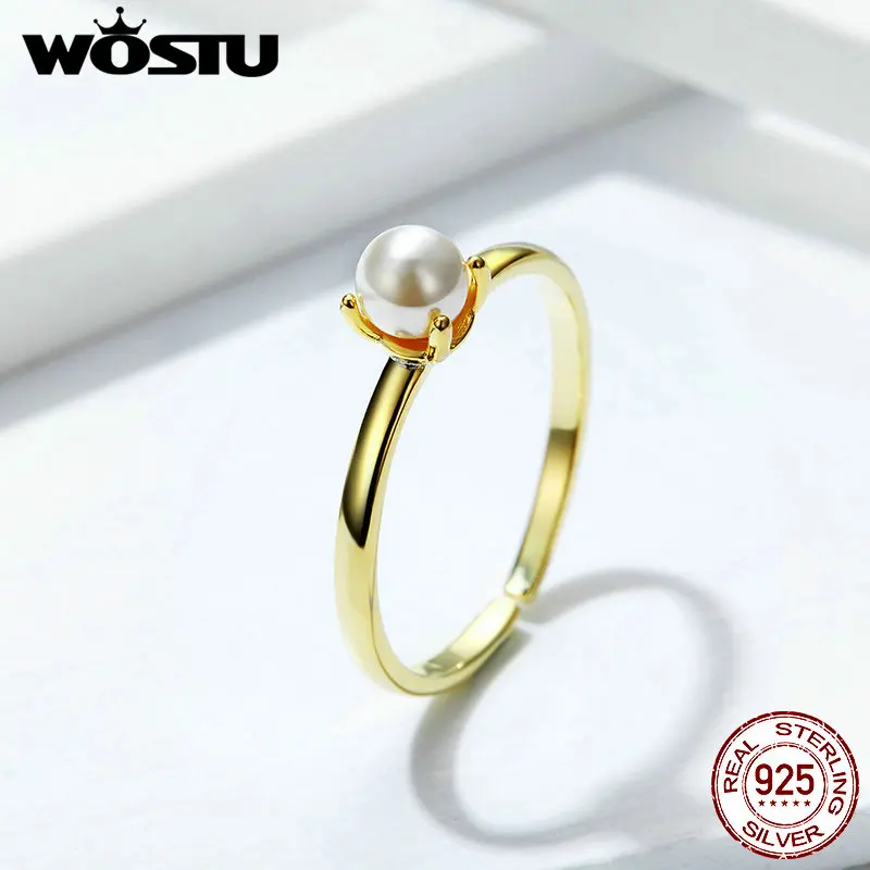 WOSTU Vintage Freshwater Pearls Golden Ring 925 Sterling Silver Adjustable Size Rings For Women Wedding Silver Jewelry FIR510
WOSTU Vintage Freshwater Pearls Golden Ring 925 Sterling Silver Adjustable Size Rings For Women Wedding Silver Jewelry FIR510