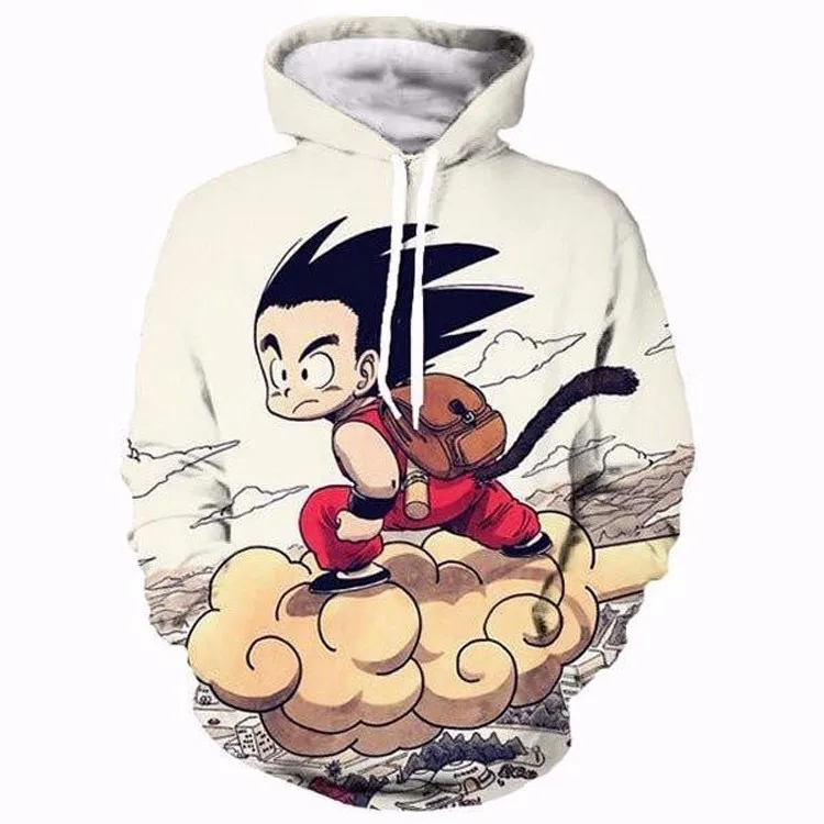 Аниме толстовки Dragon Ball Z карман с капюшоном малыш Гоку 3D пуловеры для мужчин