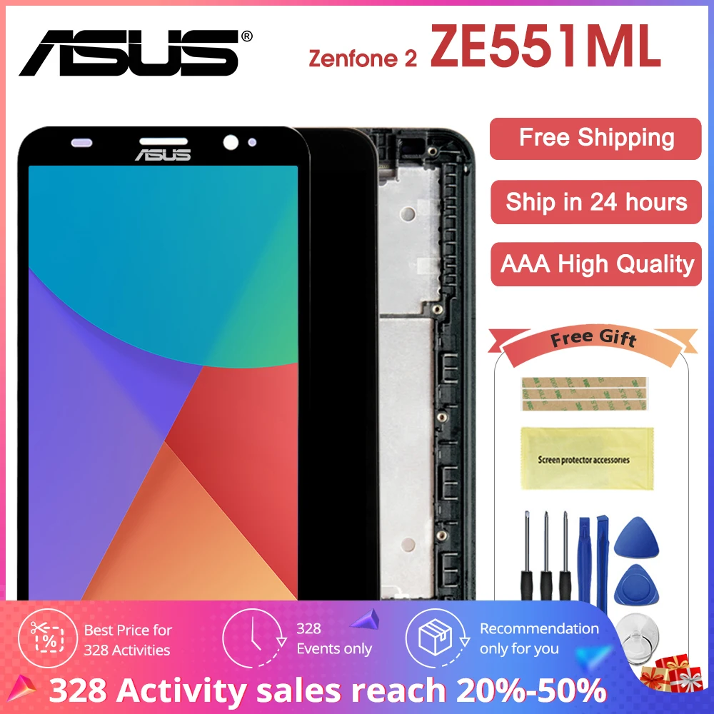 Original For ZE551ML Display ASUS Zenfone 2 LCD Touch Screen Digitizer 5.5" Zenfone 2 ZE551ML Screen Display Replacement Z00AD
Original For ZE551ML Display ASUS Zenfone 2 LCD Touch Screen Digitizer 5.5" Zenfone 2 ZE551ML Screen Display Replacement Z00AD