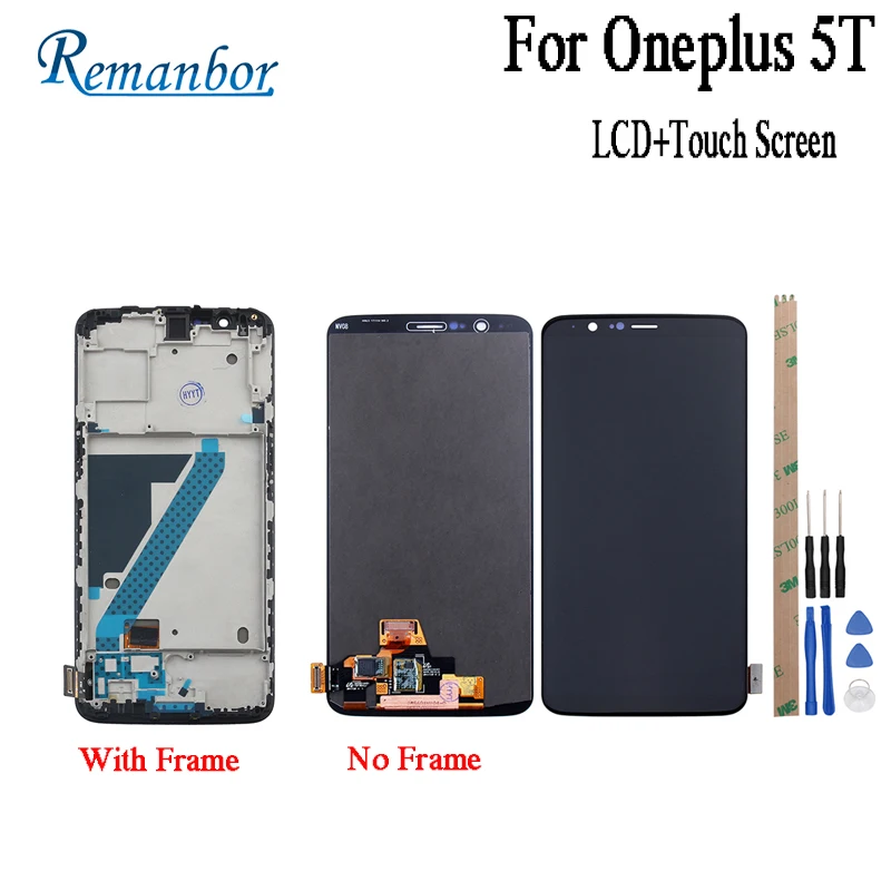 Remanbor For Oneplus 5T LCD Display and Touch Screen With Fram 6.01" Assembly Repair Parts For Oneplus 5T With Tools +Adhesive
Remanbor For Oneplus 5T LCD Display and Touch Screen With Fram 6.01" Assembly Repair Parts For Oneplus 5T With Tools +Adhesive