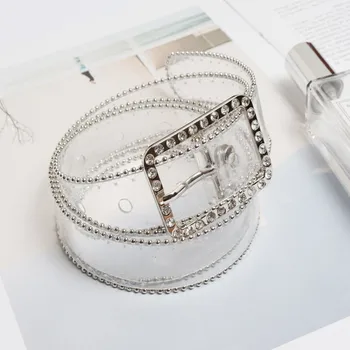 PVC Transparent Belt For Women Dress Rhinestone Mounted Buckle Belts Cummerbunds Pearl Bead waist Belts Waistband Female
PVC Transparent Belt For Women Dress Rhinestone Mounted Buckle Belts Cummerbunds Pearl Bead waist Belts Waistband Female
