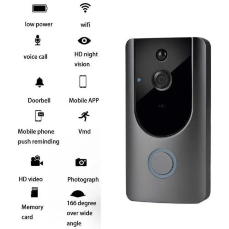 1280*720 Wireless WiFi DoorBell Smart Video Phone Door Visual Ring Intercom Secure Camera Home Security
1280*720 Wireless WiFi DoorBell Smart Video Phone Door Visual Ring Intercom Secure Camera Home Security