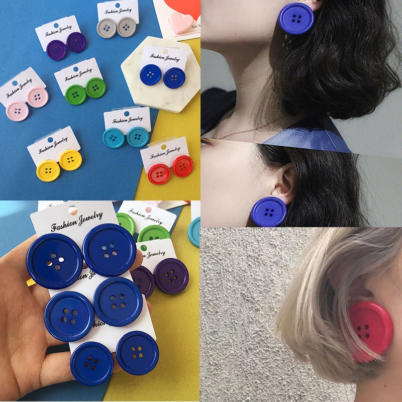 Colorful Candy Color Button Stud Earrings Round Funny Funny Retro Exaggerated Earrings Fit for Women Trendy Jewelry Making
Colorful Candy Color Button Stud Earrings Round Funny Funny Retro Exaggerated Earrings Fit for Women Trendy Jewelry Making