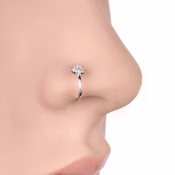 1pc Small Thin Rhinestone Crystals Flower Fake septum Piercing Nose Rings&Studs Faux Clip Nose Hoop Body jewelry
1pc Small Thin Rhinestone Crystals Flower Fake septum Piercing Nose Rings&Studs Faux Clip Nose Hoop Body jewelry