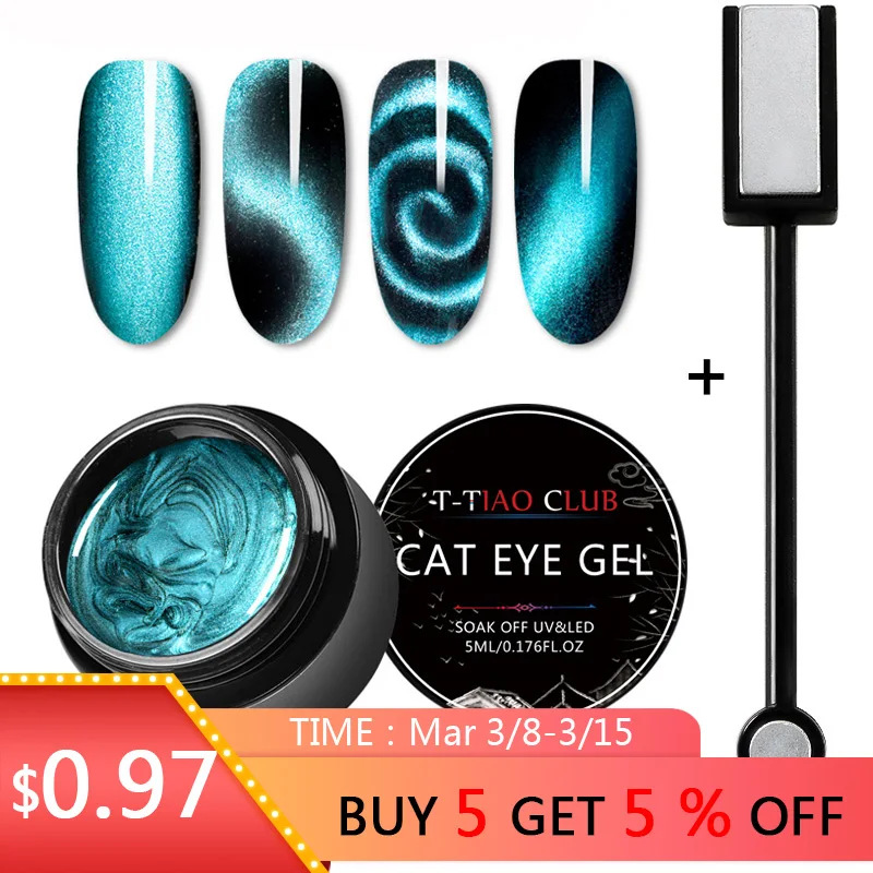 T-TIAO CLUB 5D Cat Eyes Gel Nail Polish 5ml Magnetic Starry Sky Jade Effect Soak Off UV Gel Varnish Manicure Nail Art Lacquer
T-TIAO CLUB 5D Cat Eyes Gel Nail Polish 5ml Magnetic Starry Sky Jade Effect Soak Off UV Gel Varnish Manicure Nail Art Lacquer