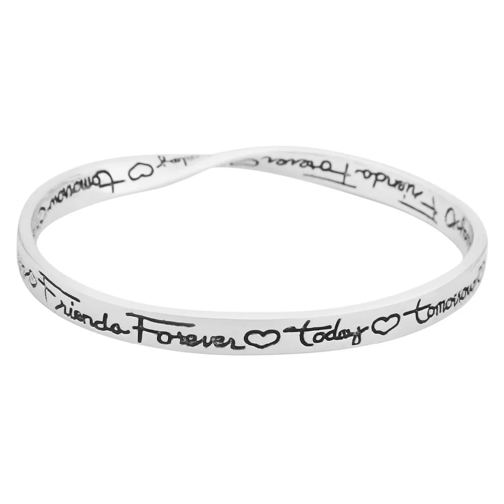 Handmade Engraving Letter Bangle Today Tomorrow Always Friends Forever Silver Color With Heart Oval Best Friendship Jewelry Gift
Handmade Engraving Letter Bangle Today Tomorrow Always Friends Forever Silver Color With Heart Oval Best Friendship Jewelry Gift