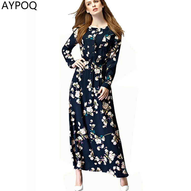 Elegant Cotton Women Floral Print Tunic Beach Maxi Dress Boho Buttons Autumn Summer Long Sleeve Swing Party Vestidos Robe Femme
Elegant Cotton Women Floral Print Tunic Beach Maxi Dress Boho Buttons Autumn Summer Long Sleeve Swing Party Vestidos Robe Femme