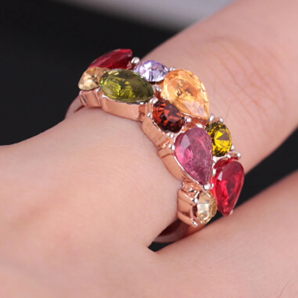 Hot Colorful Crystal Zircon Ring Gold Color Rings For Female Women Wedding Jewelry
Hot Colorful Crystal Zircon Ring Gold Color Rings For Female Women Wedding Jewelry