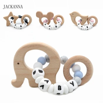 Elephant Teether Bracelet Personalized Name Wood Ring Silicone Beads Teething Bracelets Toddler Nursing Rattle Toys Baby Teether
Elephant Teether Bracelet Personalized Name Wood Ring Silicone Beads Teething Bracelets Toddler Nursing Rattle Toys Baby Teether