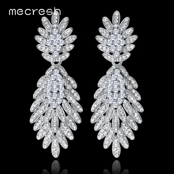 Mecresh Plant Long Drop Earrings for Bride Silver Color Crystal Rhinestone Wedding Engagement Hanging Earrings Jewelry MEH945
Mecresh Plant Long Drop Earrings for Bride Silver Color Crystal Rhinestone Wedding Engagement Hanging Earrings Jewelry MEH945