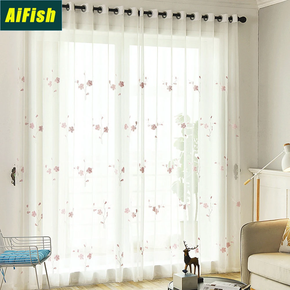 Outdoor Living Room Curtain Tulle Pink Flower Embroidered Semi Sheer Panels Window Linen Gauze Drapery for French Door TM0163
Outdoor Living Room Curtain Tulle Pink Flower Embroidered Semi Sheer Panels Window Linen Gauze Drapery for French Door TM0163