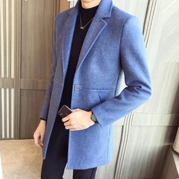 Mens Trench Coat New Fashion Designer Long Woolen Blends Male Autumn Winter Jacket Slim Casual Windbreaker Coat Men Black Khaki
Mens Trench Coat New Fashion Designer Long Woolen Blends Male Autumn Winter Jacket Slim Casual Windbreaker Coat Men Black Khaki
