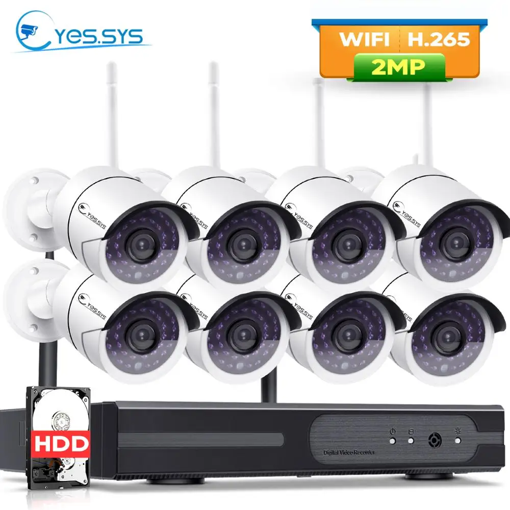 Система безопасности eyessys 8CH Беспроводная 1080 P HD Wifi NVR 8 шт. наружная