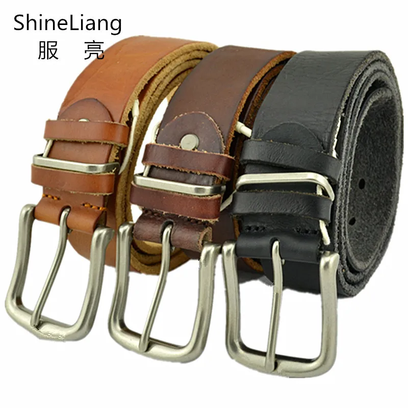 Belts for men Stainless steel Pin Buckle Cowskin Genuine leather Width 3.7cm brown coffee black khaki camel Fashion Retro style
Belts for men Stainless steel Pin Buckle Cowskin Genuine leather Width 3.7cm brown coffee black khaki camel Fashion Retro style