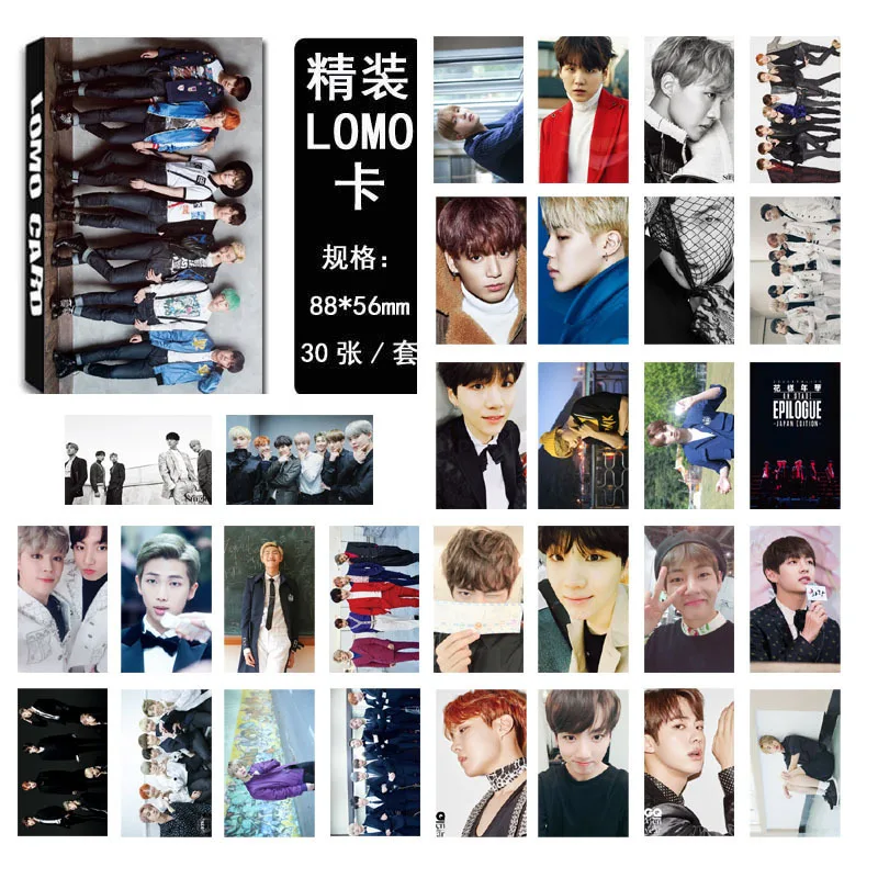 30Pcs/set Kpop Bangtan boys New Paper Photo Cards poster Lomo Cards Postcards Decoration Self Made Picture Fan Gift
30Pcs/set Kpop Bangtan boys New Paper Photo Cards poster Lomo Cards Postcards Decoration Self Made Picture Fan Gift