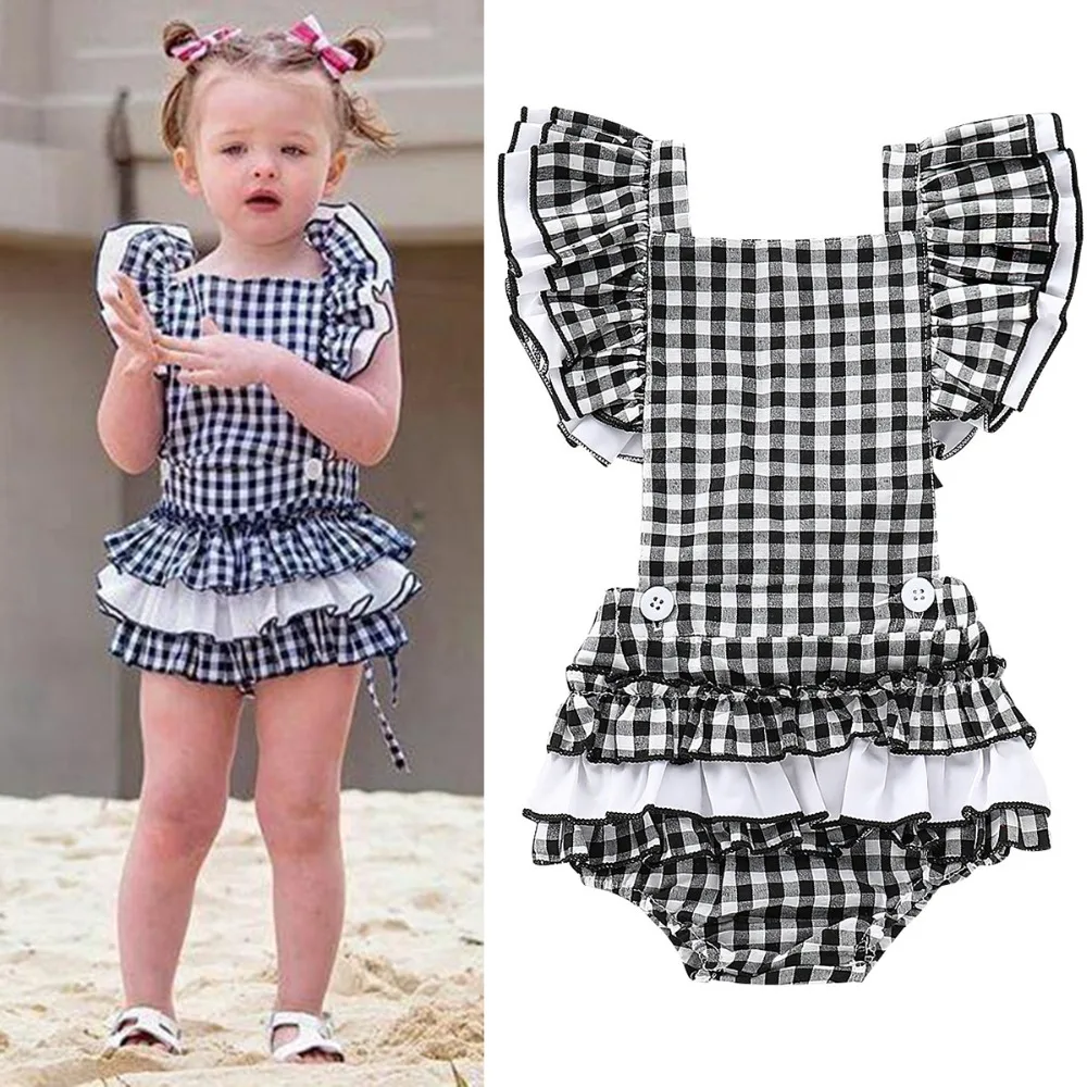 2019 Newborn Baby Girls Summer Bodysuit New Fly-sleeve Jumpsuit Sunsuit Black + White Checked Bodysuit Baby Girl Clothes Outfit
2019 Newborn Baby Girls Summer Bodysuit New Fly-sleeve Jumpsuit Sunsuit Black + White Checked Bodysuit Baby Girl Clothes Outfit