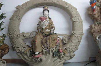 22 Pottery WuCai porcelain Sit on Moon Bodhisattva Kwan-Yin GuanYin Lotus Statue 8.02
22 Pottery WuCai porcelain Sit on Moon Bodhisattva Kwan-Yin GuanYin Lotus Statue 8.02